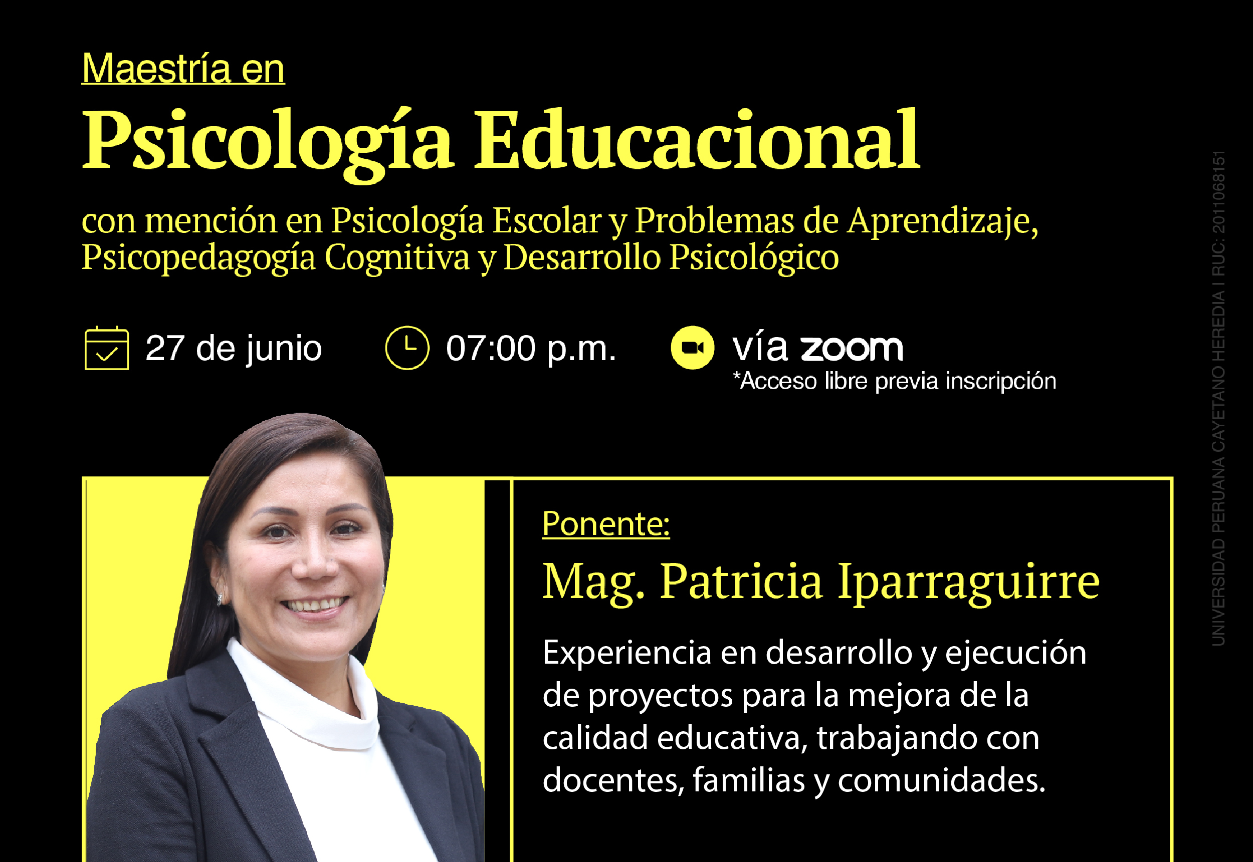 CHARLA INFORMATIVA MAESTRÍA EN PSICOLOGÍA EDUCACIONAL Facultad de